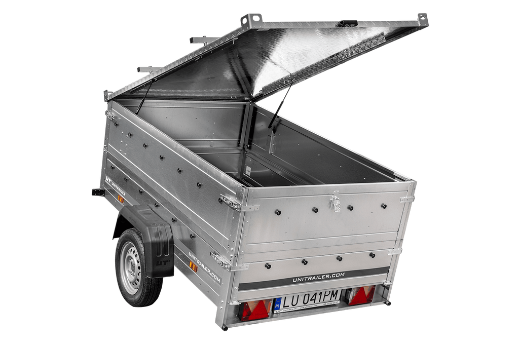 Remorque légère 200x125 UNITRAILER GARDEN 201 KIPP avec côtés BIS et couverture en aluminium
