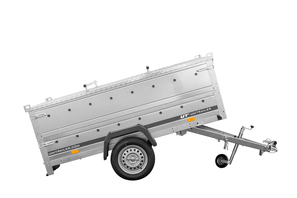 Remorque un essieu 230x125 UNITRAILER GARDEN 230 KIPP avec côtés BIS et couverture en aluminium